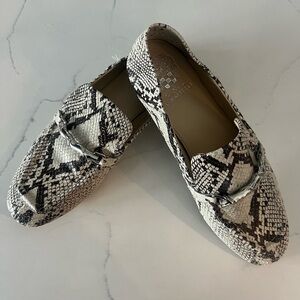 Vince Snakeskin Loafers - Black and White